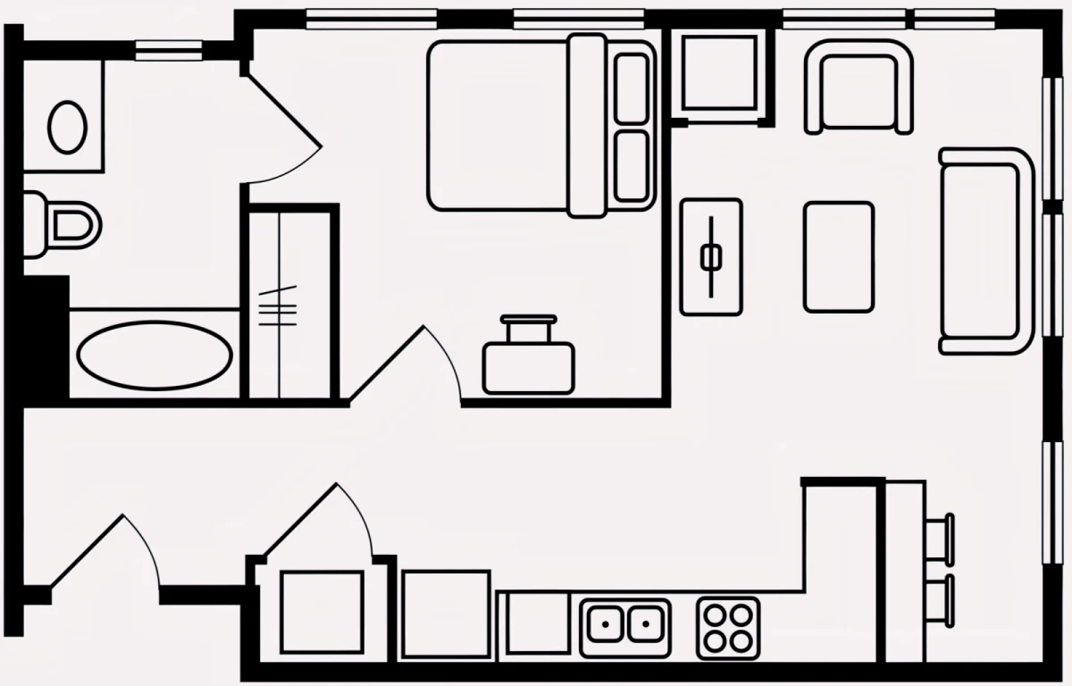 2 Rooms view 1