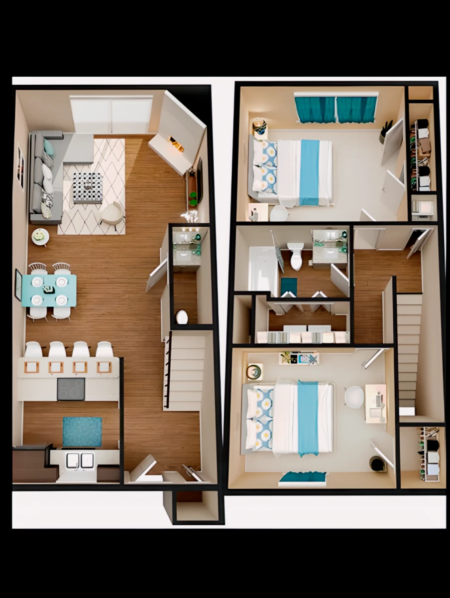 2x1.5 Rooms view 1