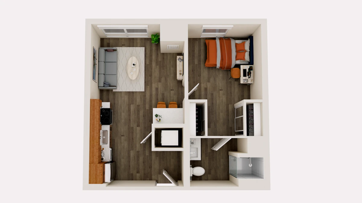 1x1 Rooms view 2