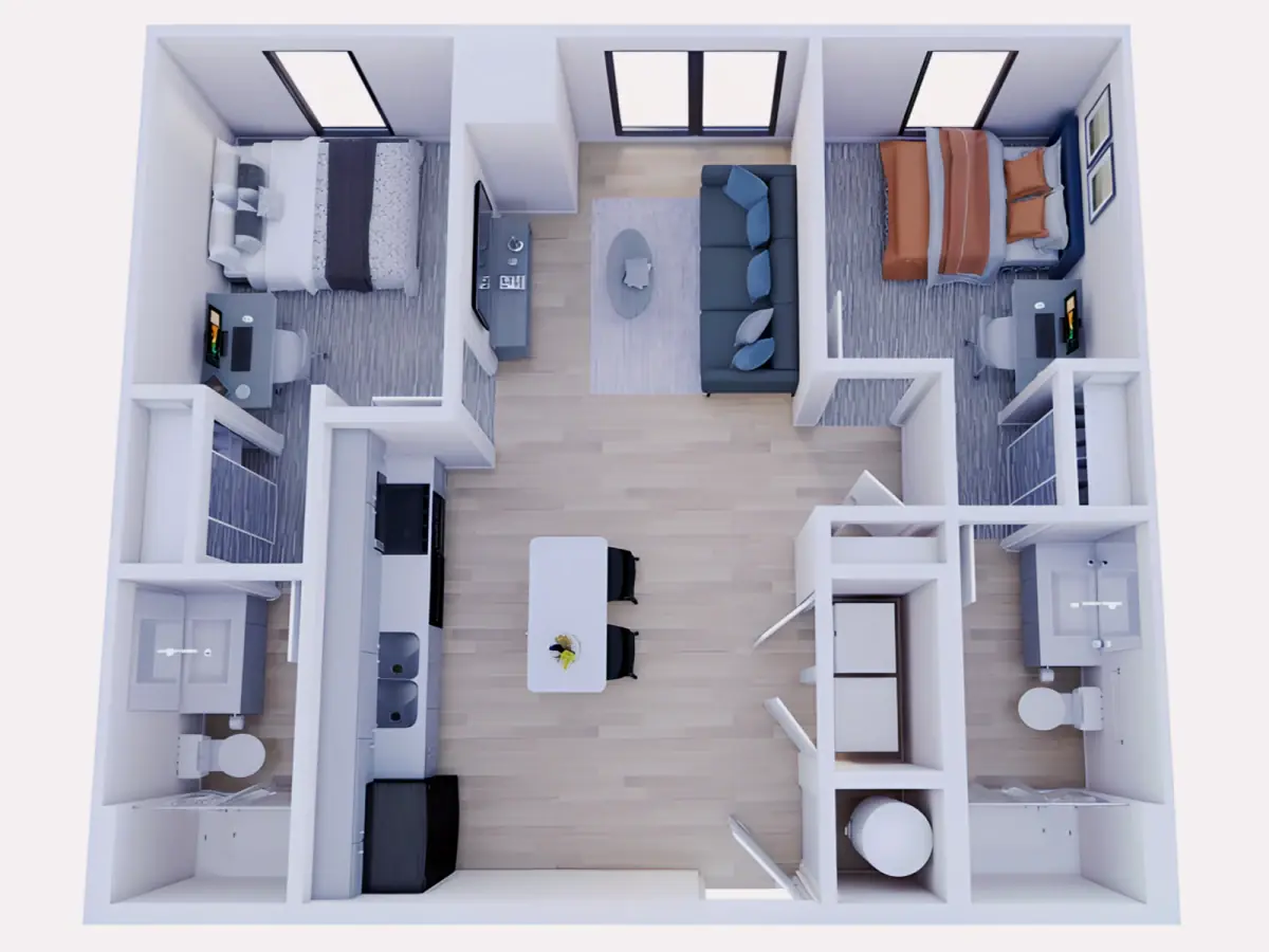 2x2 Rooms view 2