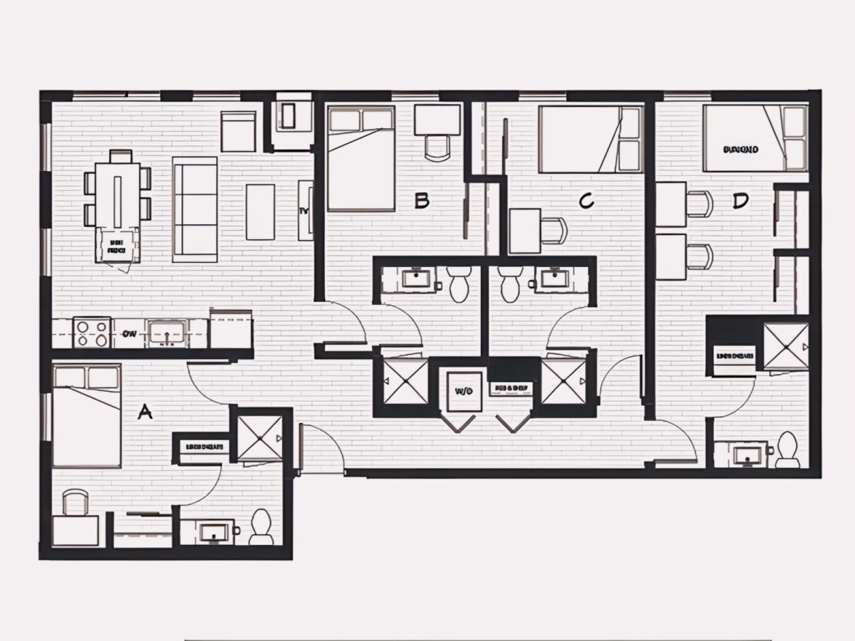 4x4 Rooms view 1