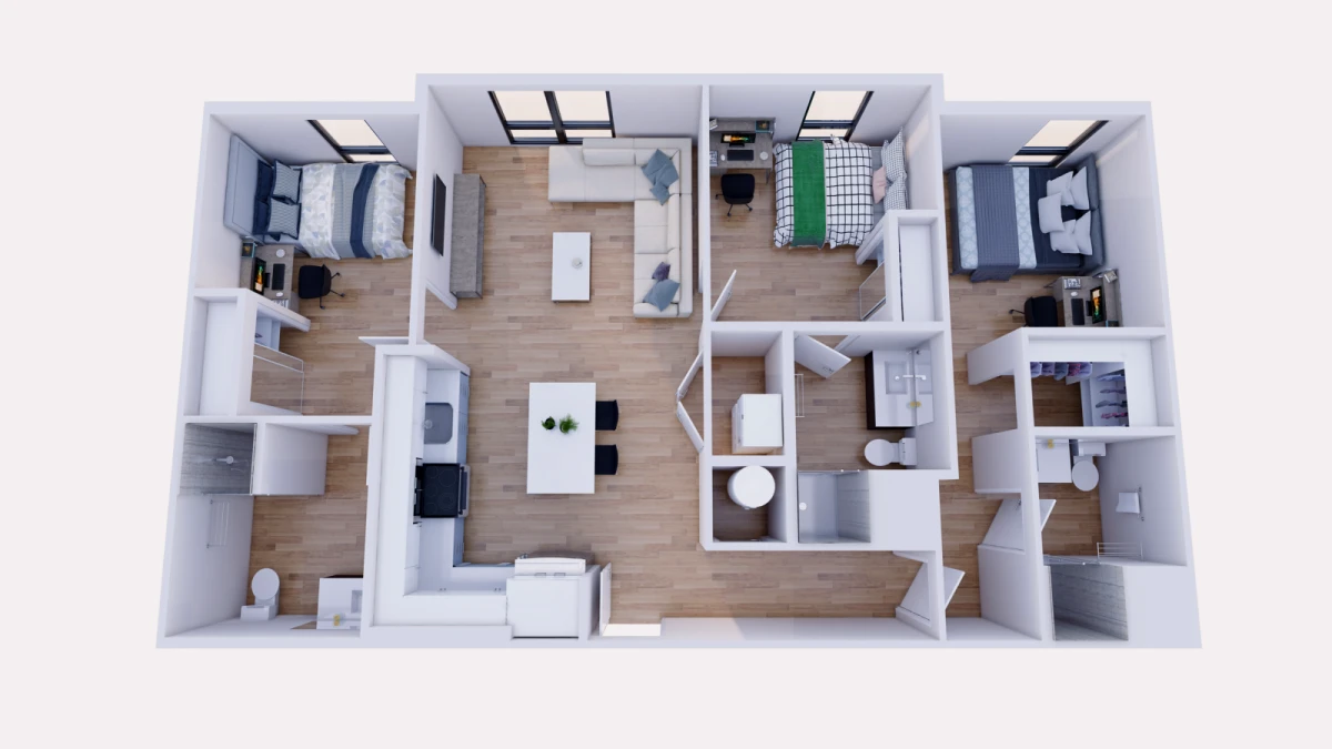 3x3 Rooms view 1