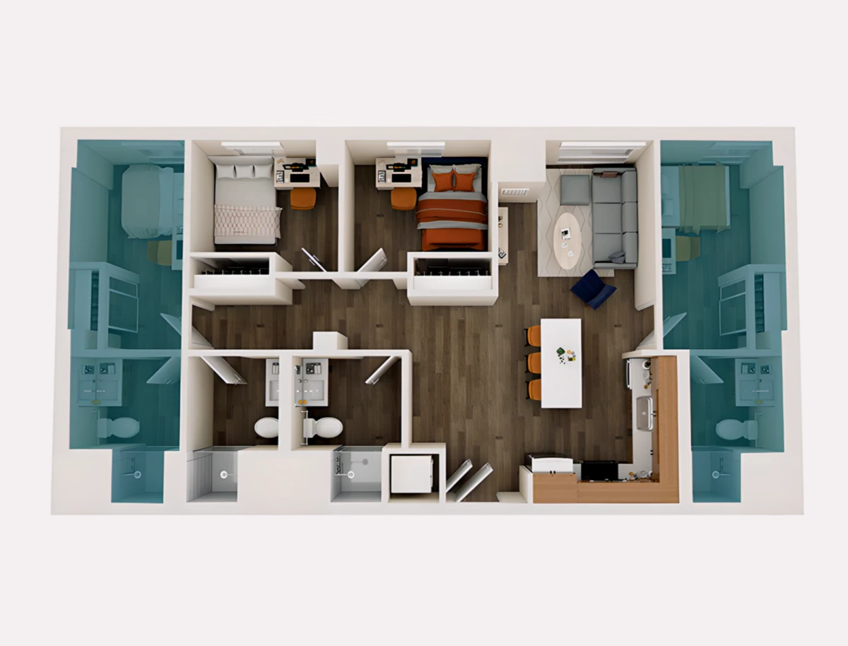 4x4 Rooms view 2