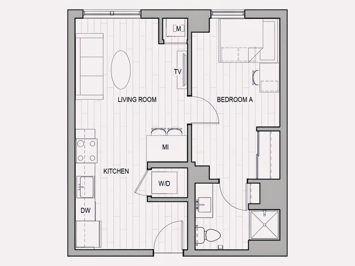 1x1 Rooms view 1