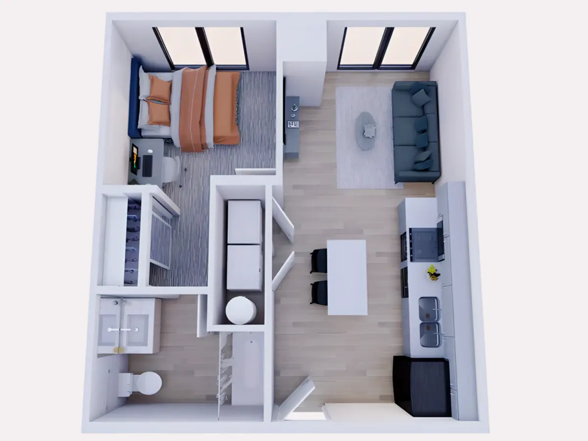 1x1 Rooms view 1