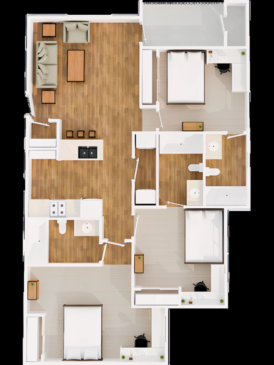 3x3 Rooms view 1