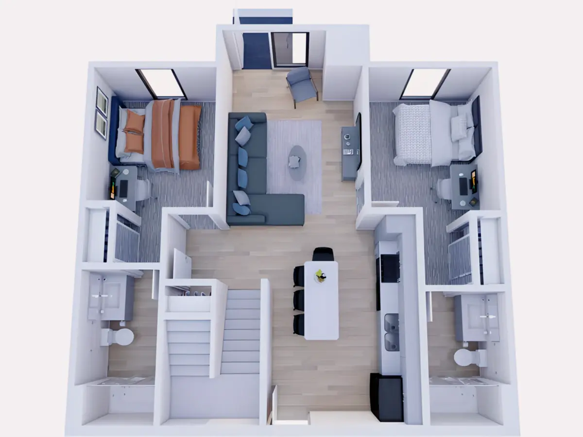 4x4 Rooms view 1
