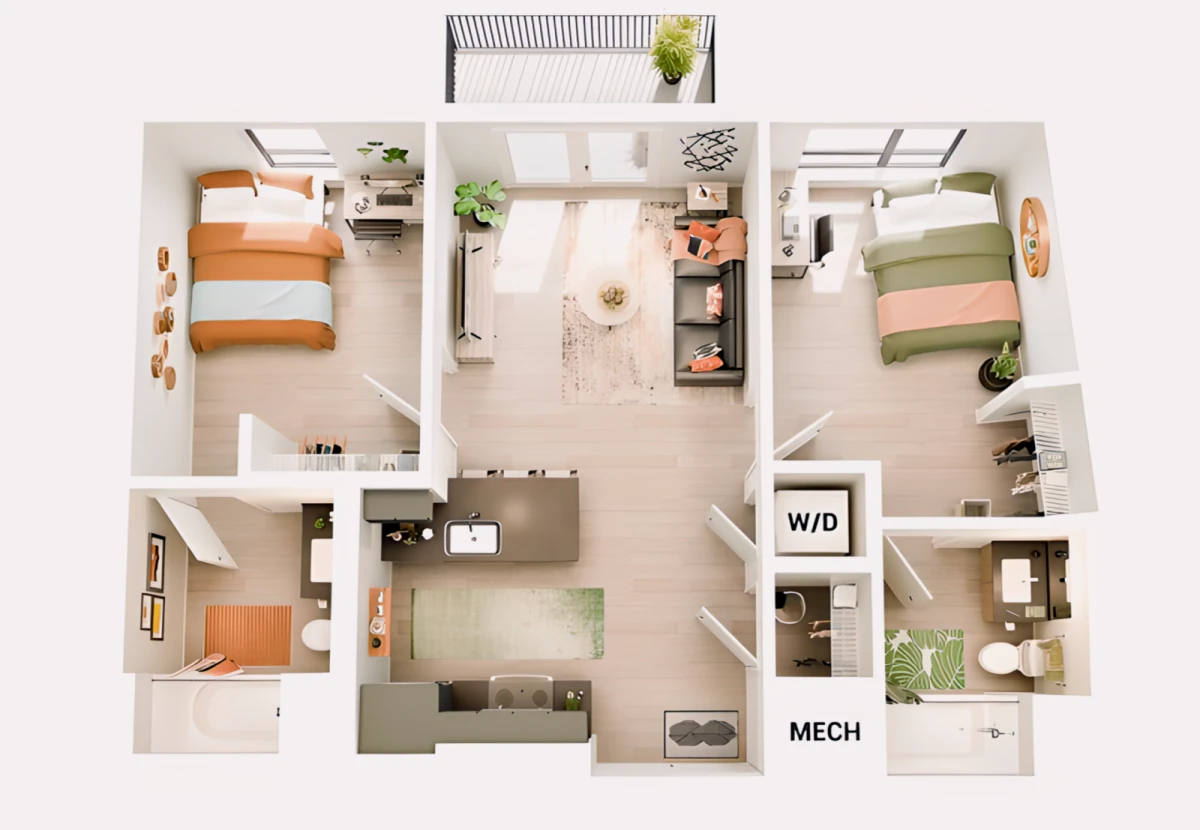 B3 Rooms view 1
