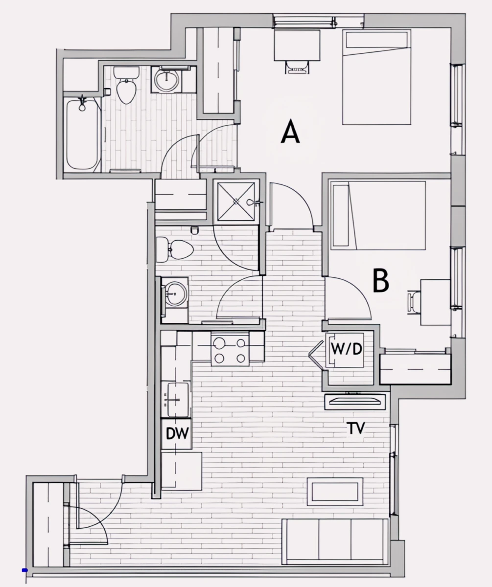 1x1 Rooms view 1