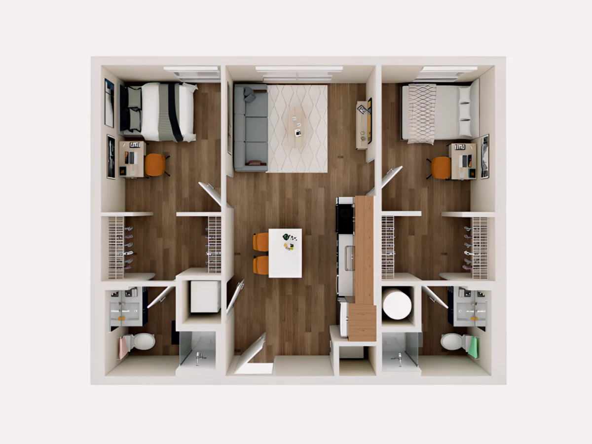 2x2 Rooms view 1