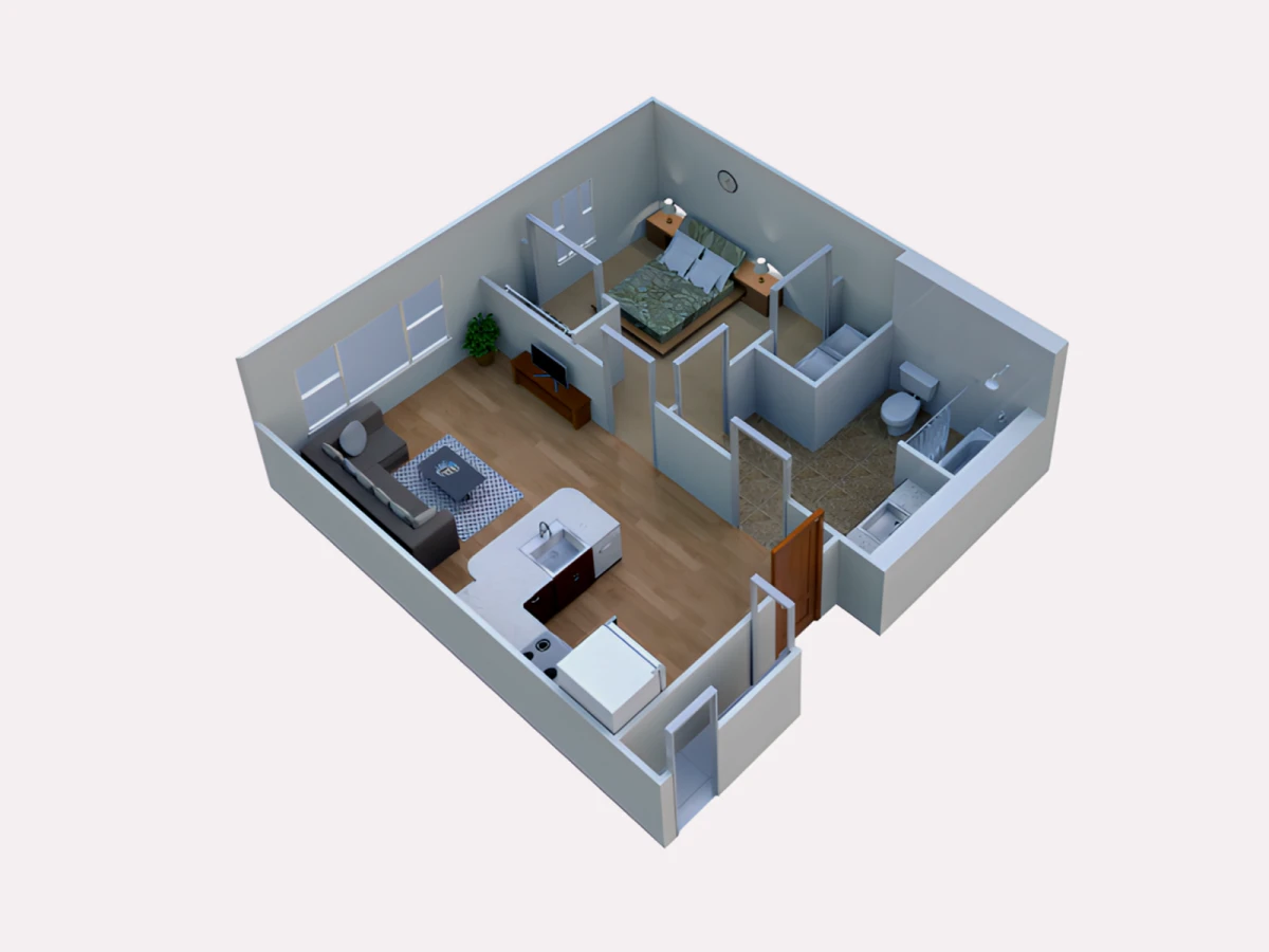1x1 Rooms view 3