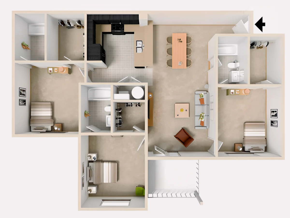 3 Rooms view 2