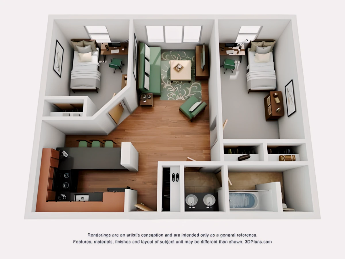 2 Rooms view 1