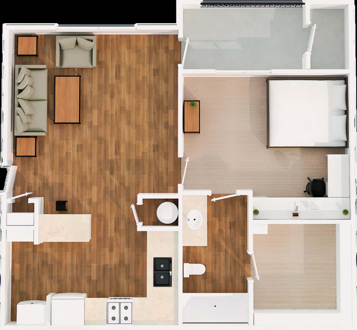 1x1 Rooms view 1