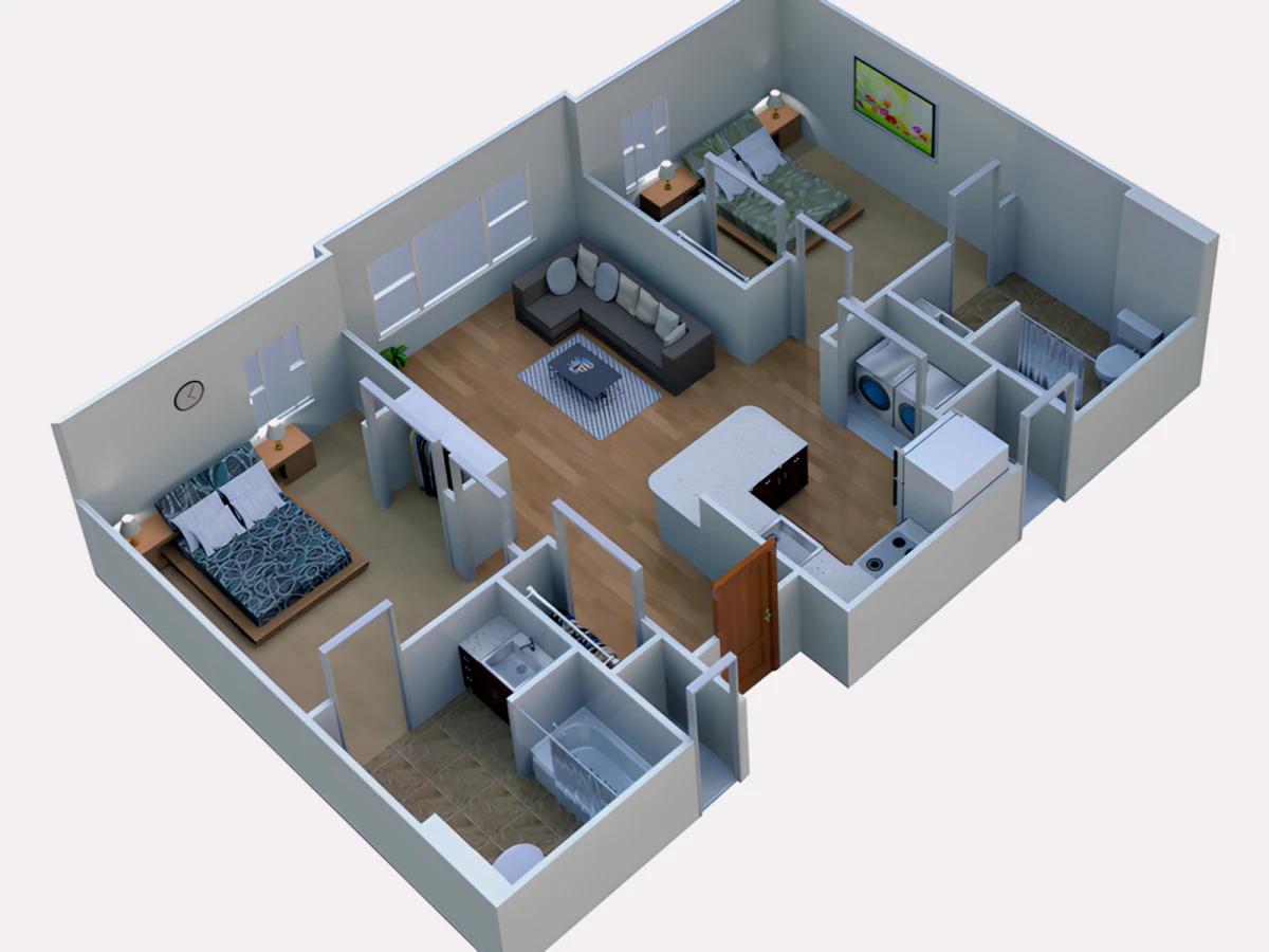 2x2 Rooms view 1