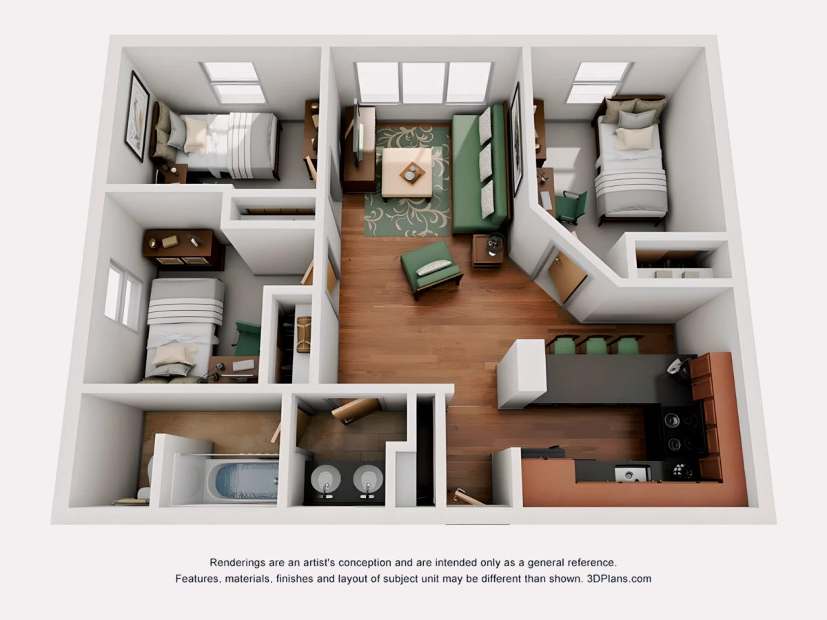 3 Rooms view 1