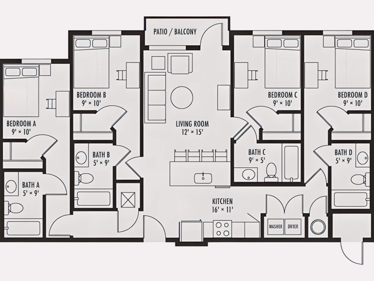 4x4 Rooms view 2