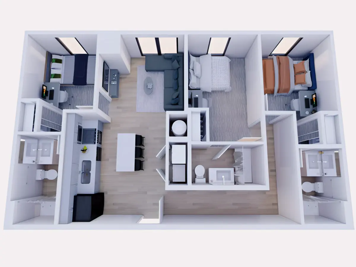 3x3 Rooms view 1