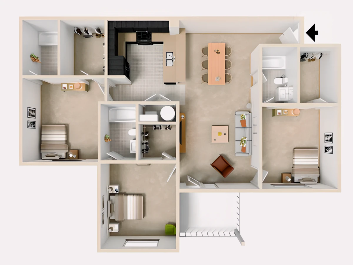 3 Rooms view 1