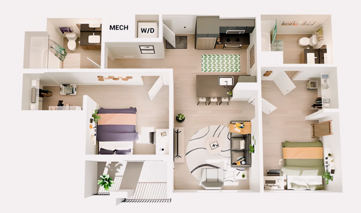 B2 Rooms view 1
