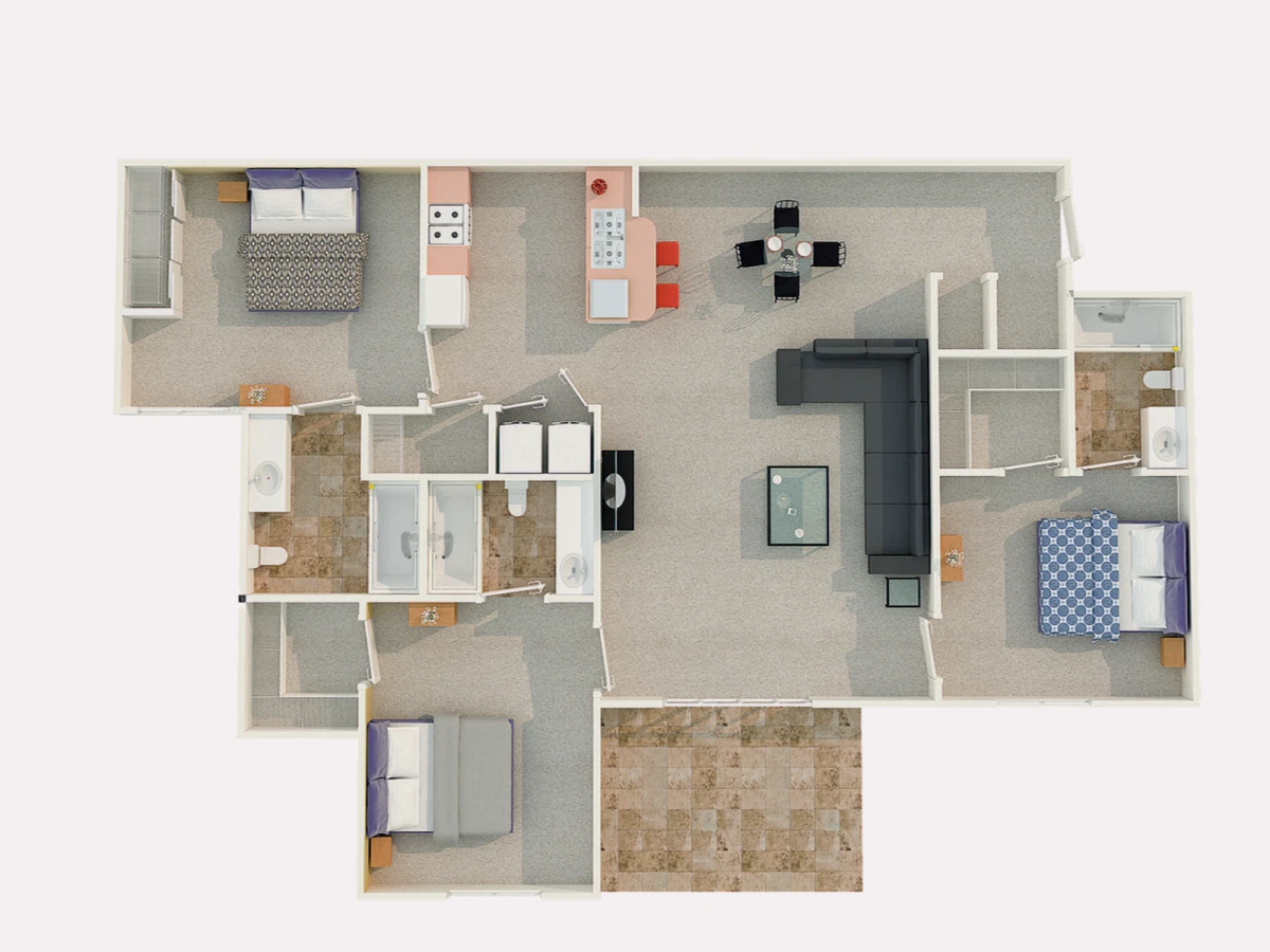3BD/3BA Rooms view 1