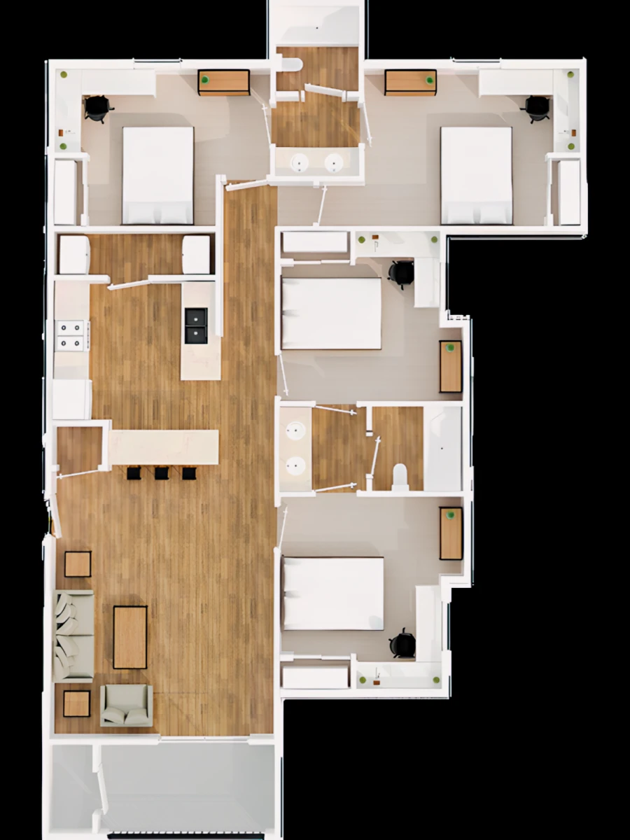 4x2 Rooms view 1