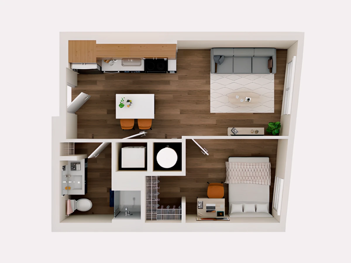 1x1 Rooms view 1