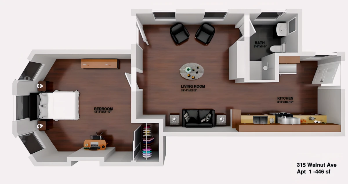 1 Bed 1 Bath Apartment 1