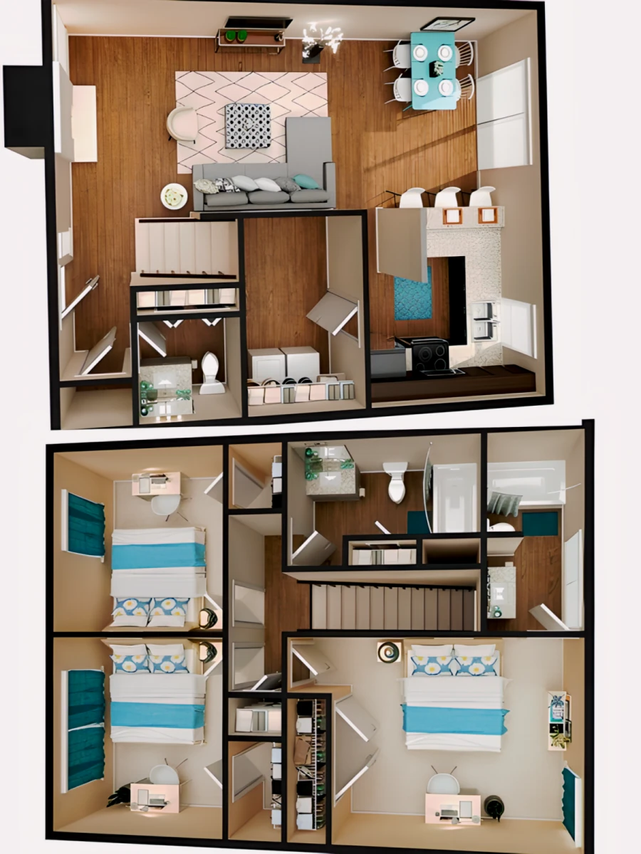 3x2.5 Rooms view 1
