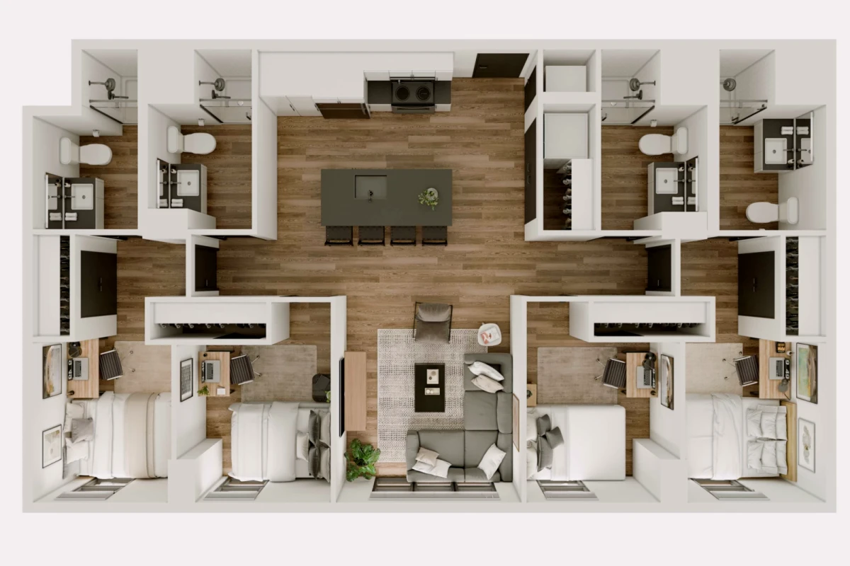 4 Rooms view 1