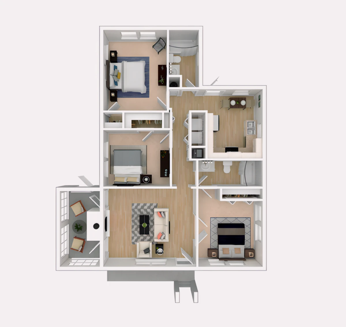 3 Rooms view 1