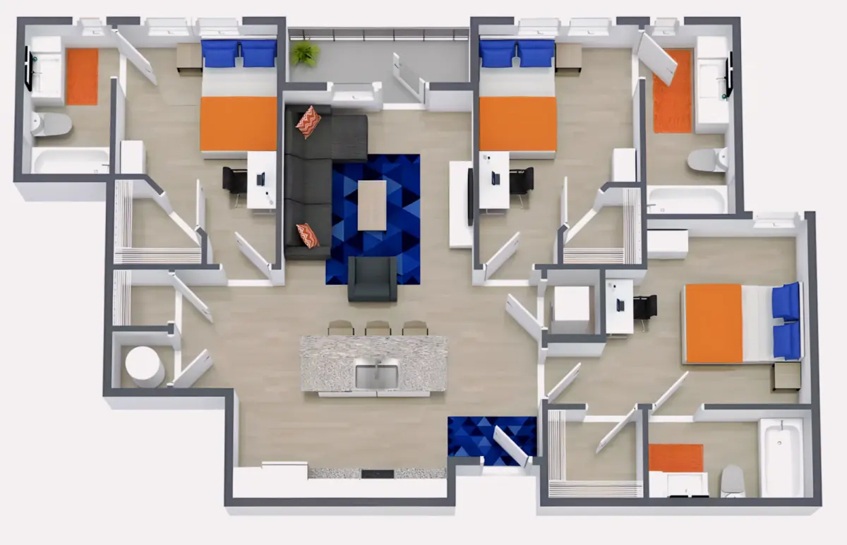 3 Rooms view 1
