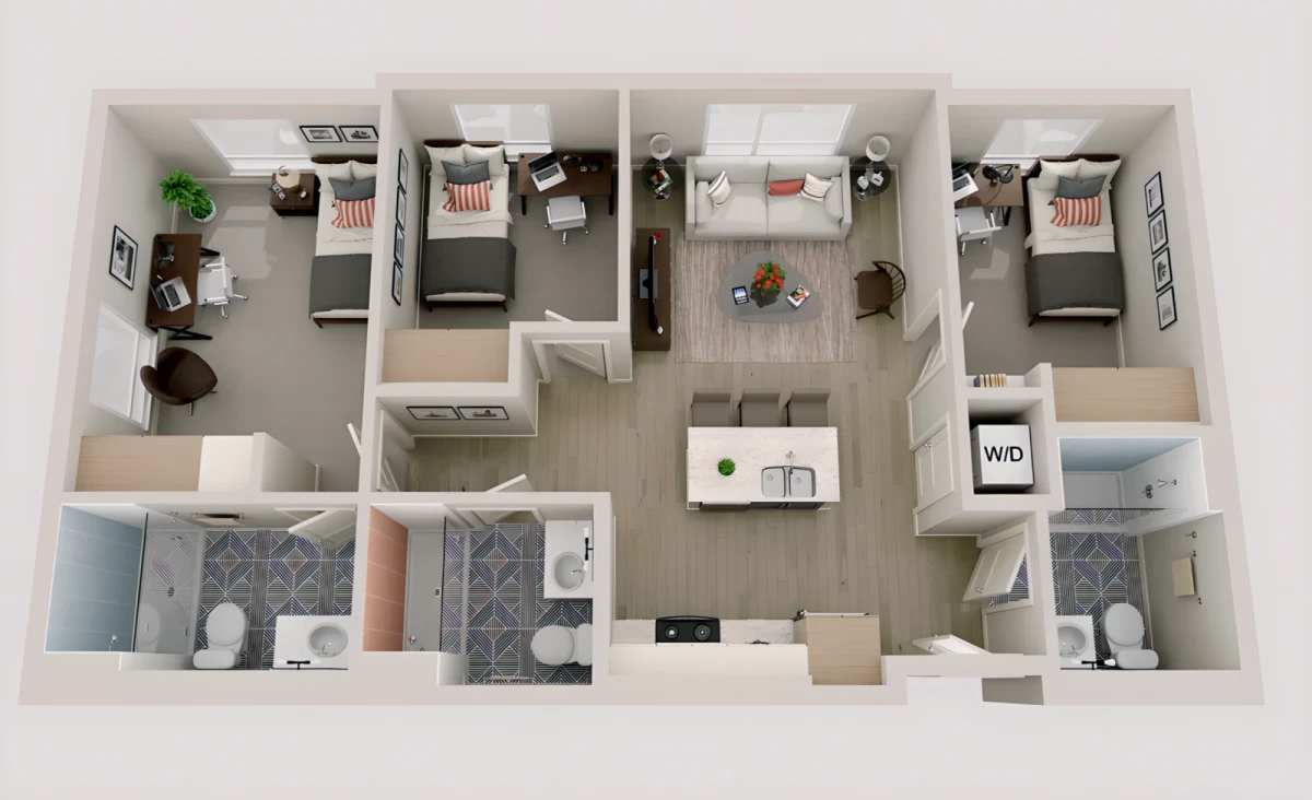 3 Rooms view 1