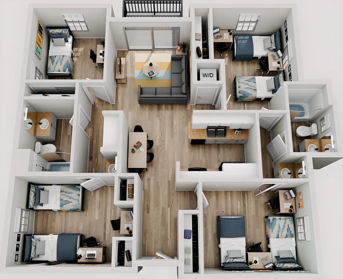 4 Rooms view 2