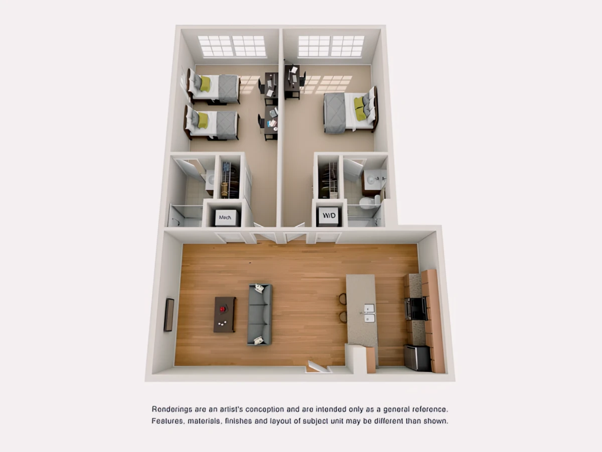 2x2 Rooms view 1