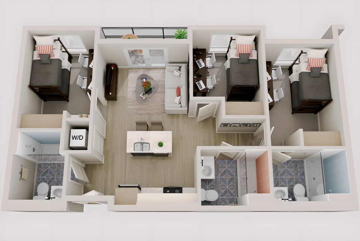 3 Rooms view 2