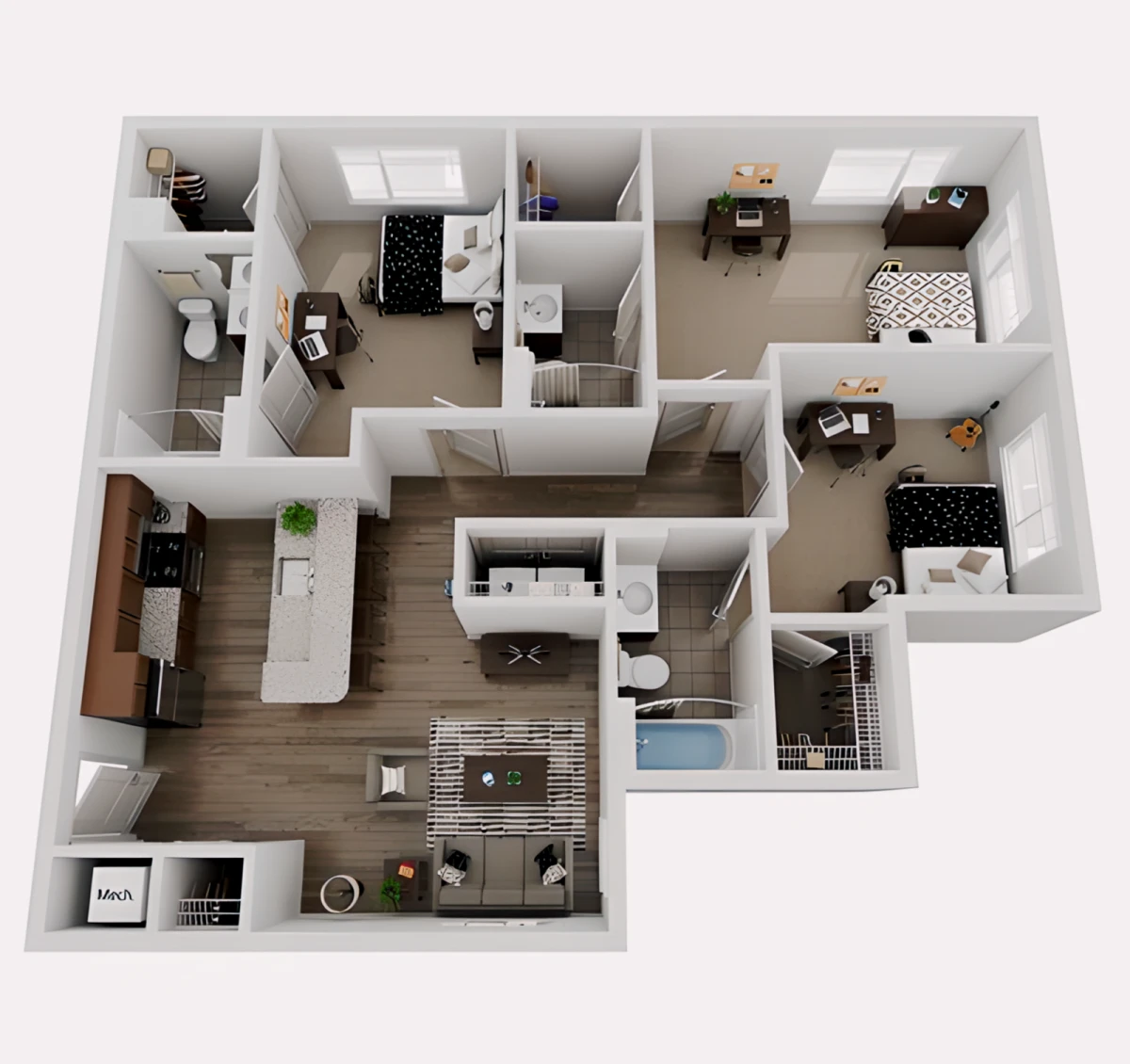 3x3 Rooms view 1