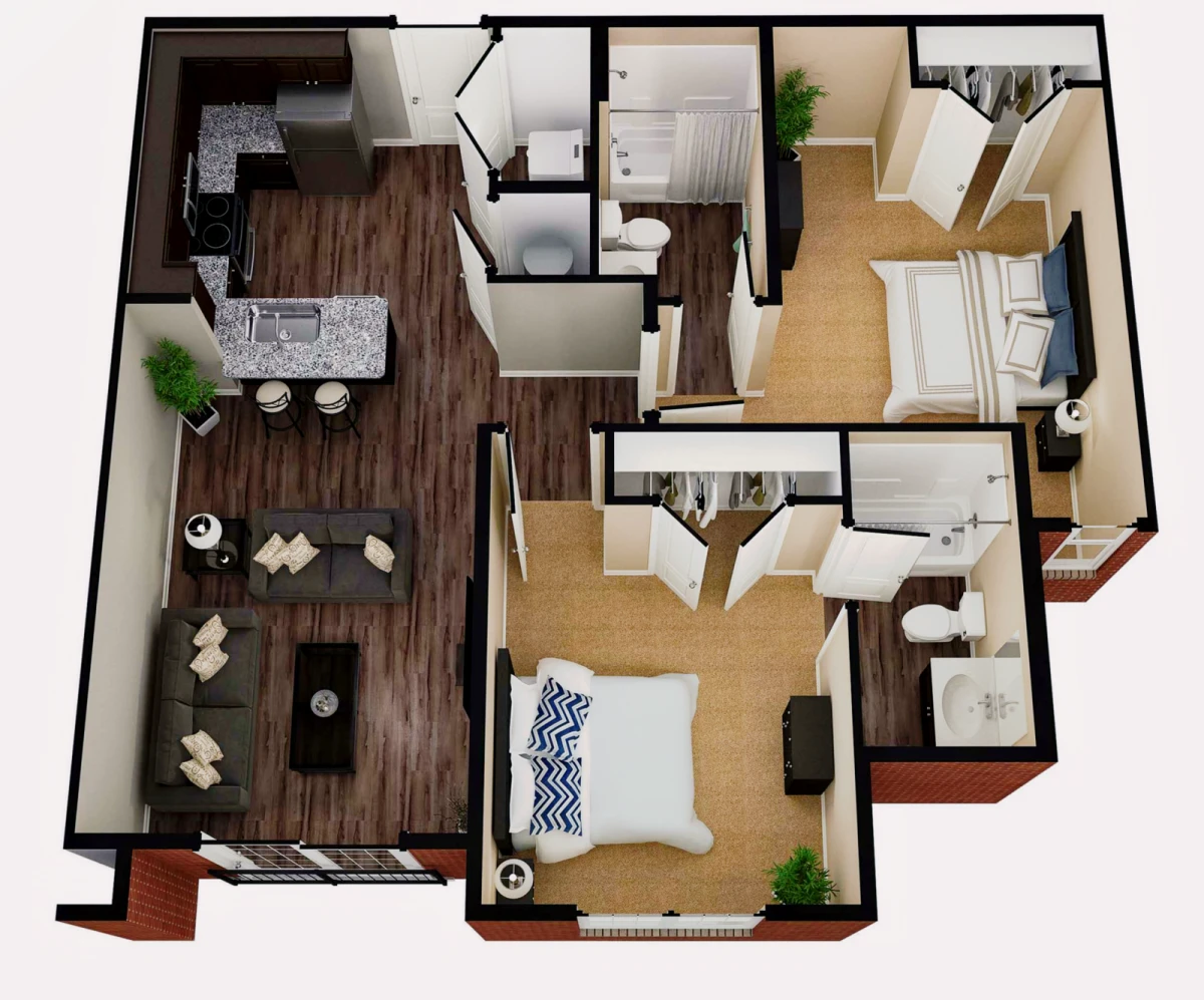 2 Rooms view 1