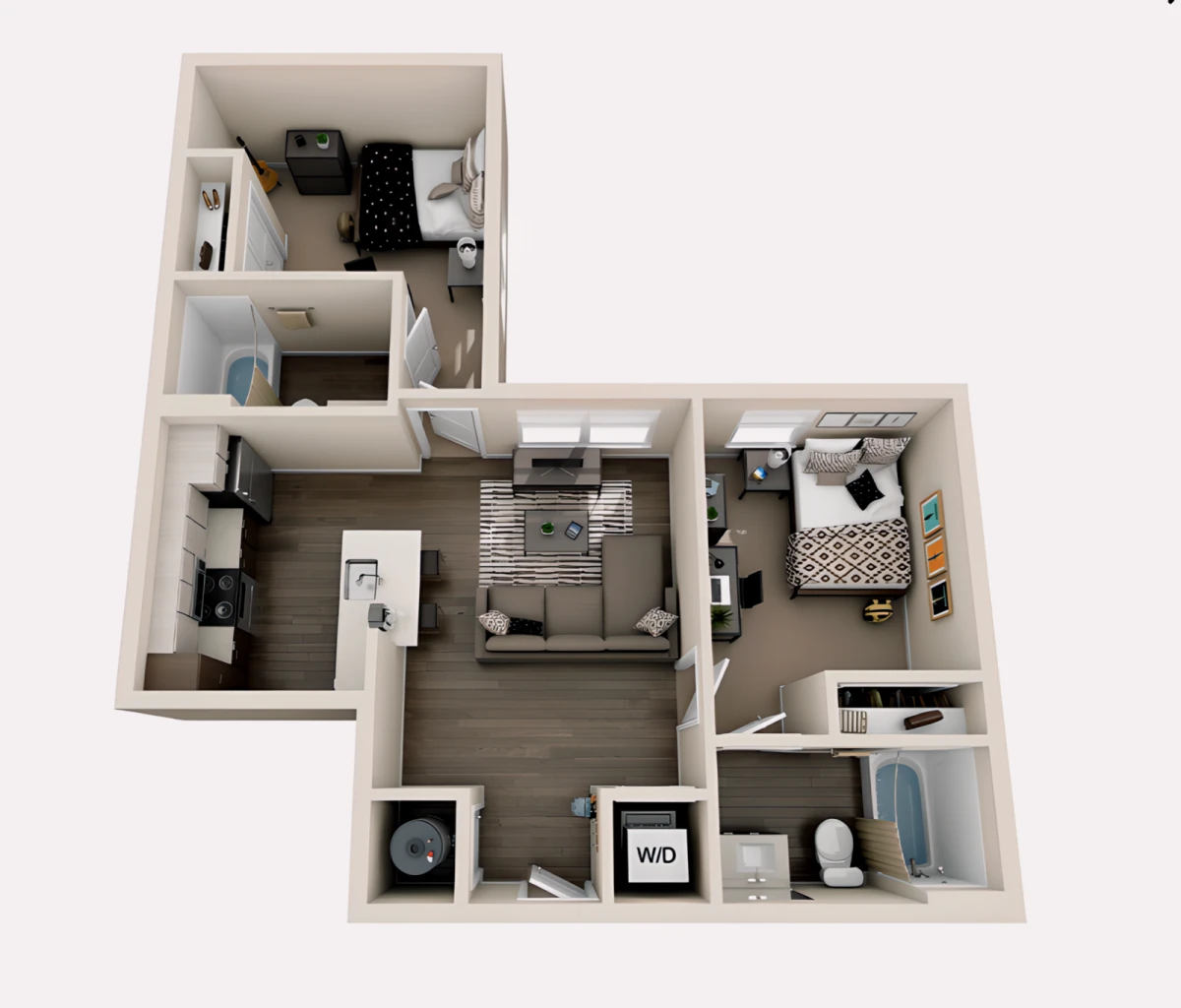 2 bed 2 bath The Bexley