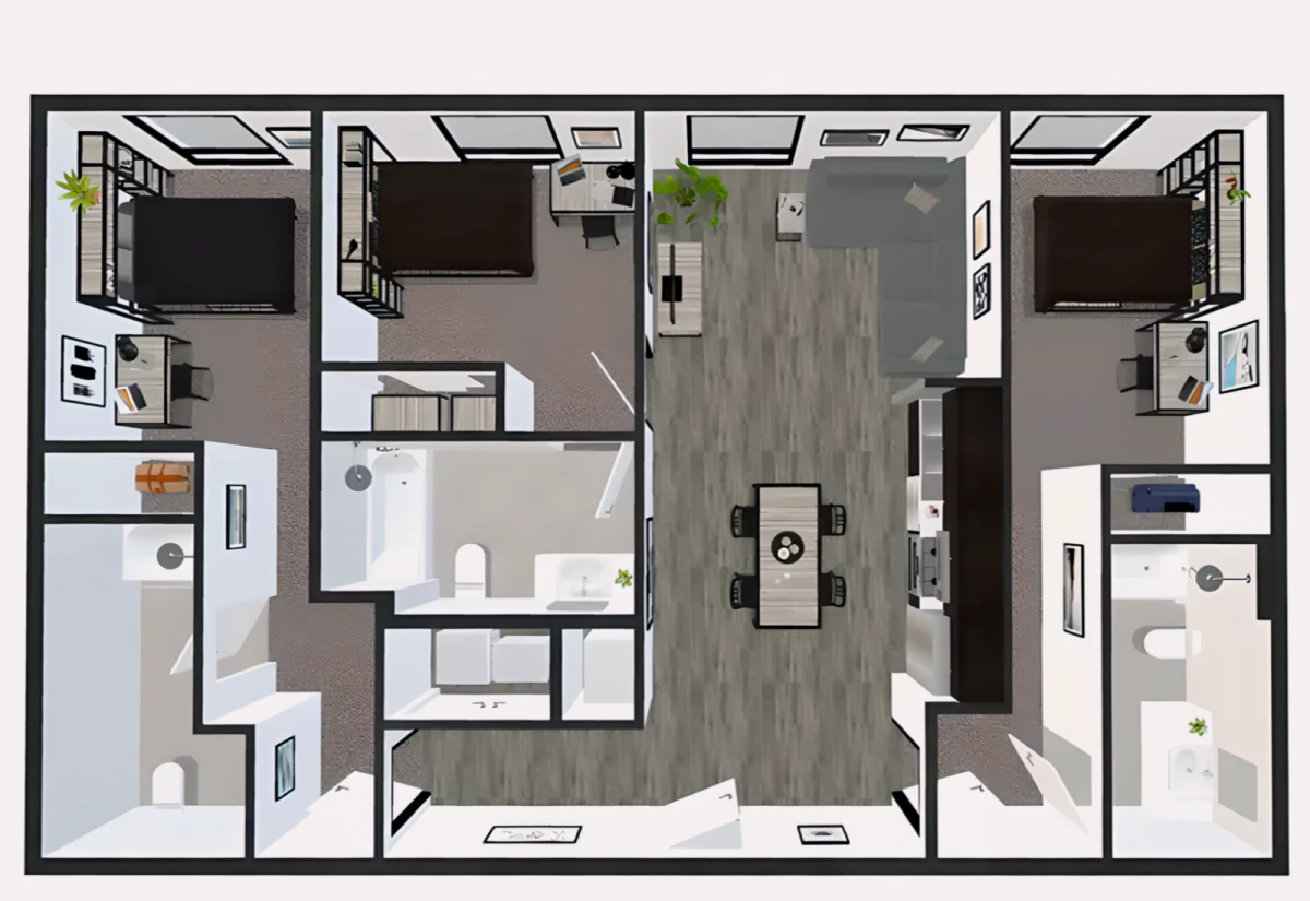 3 Rooms view 1