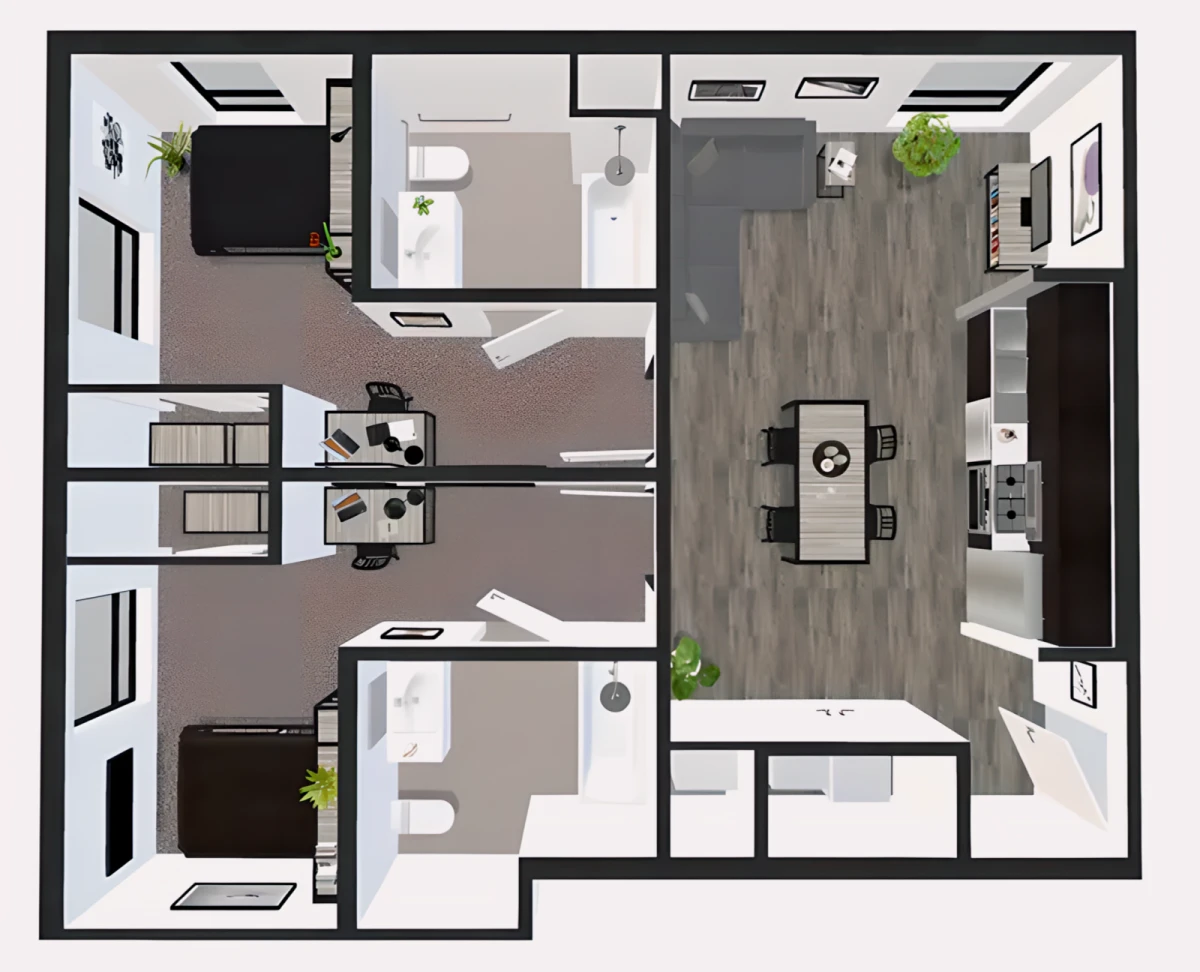 2 Rooms view 1