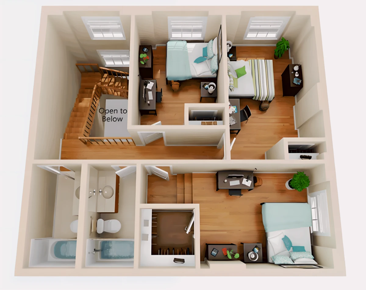 3BR/2.5BA Rooms view 3