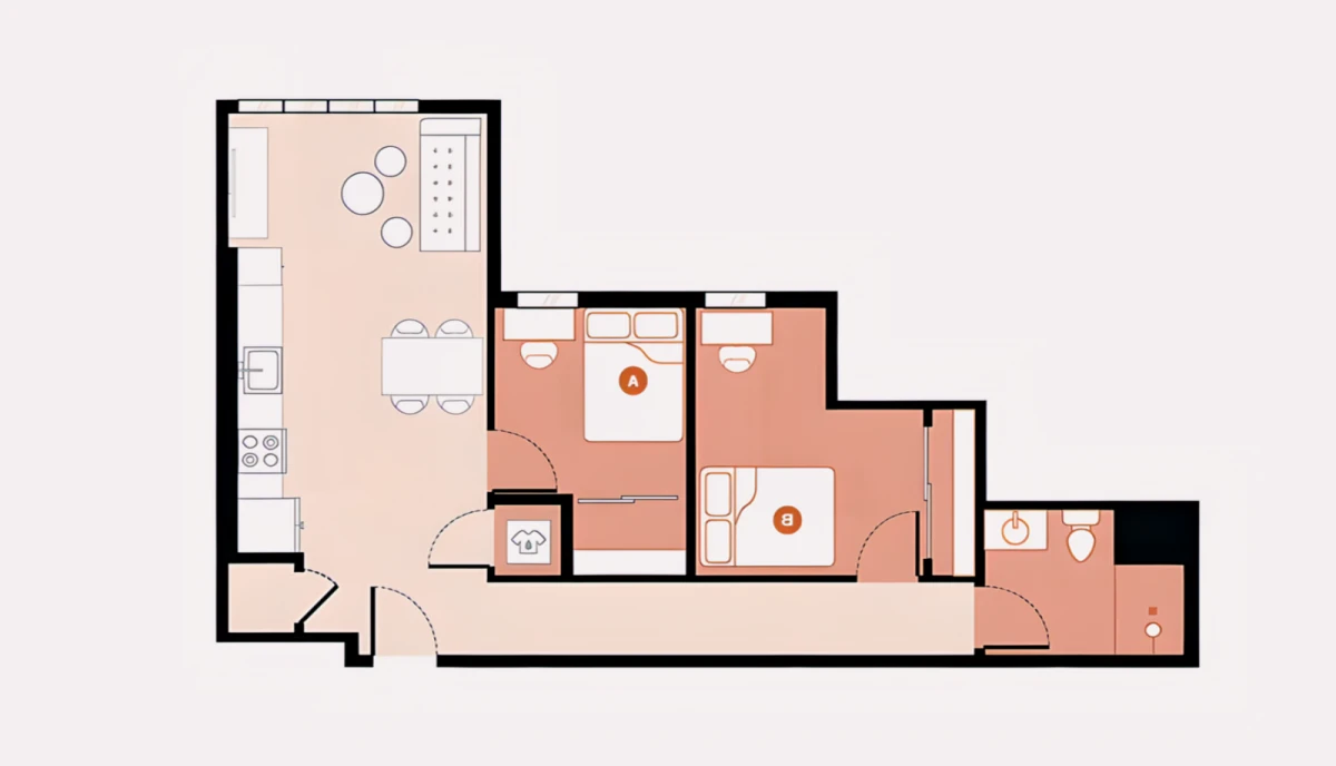 1x1 Rooms view 3