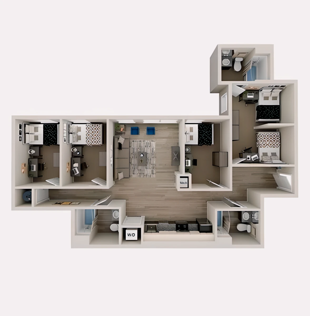4 Rooms view 1