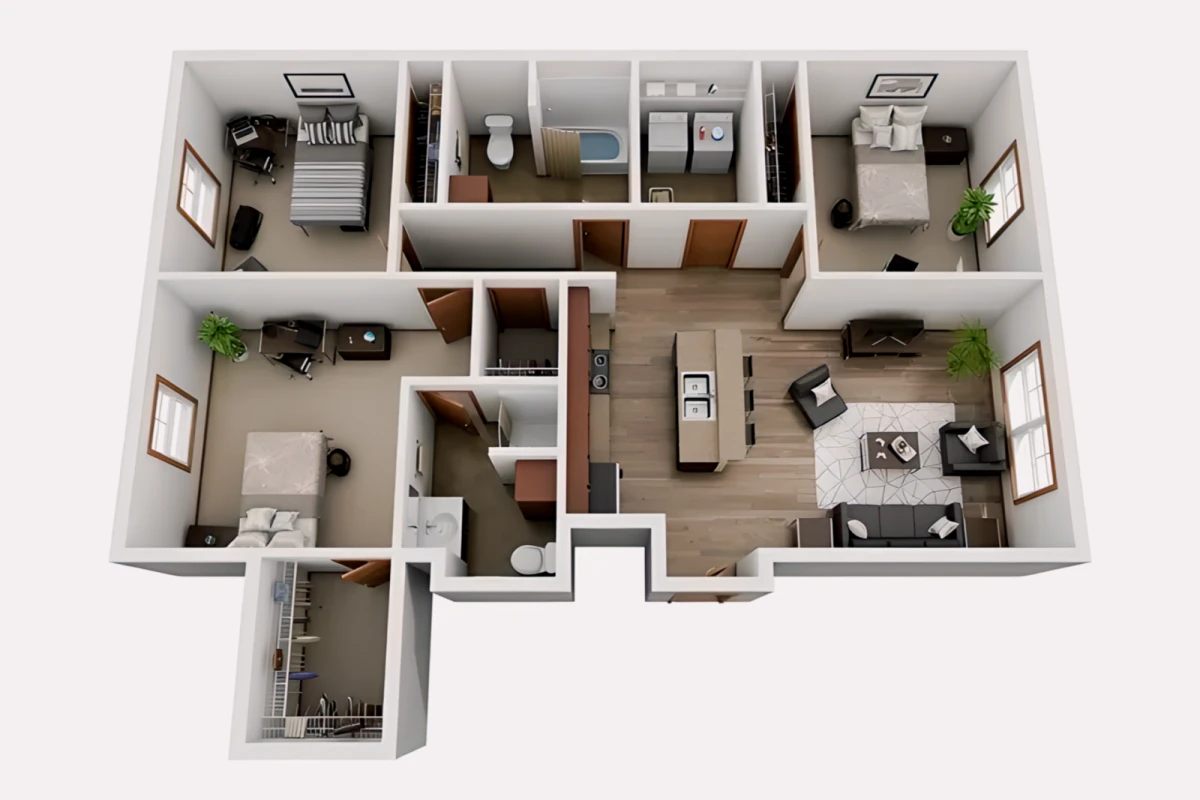 3 Rooms view 2