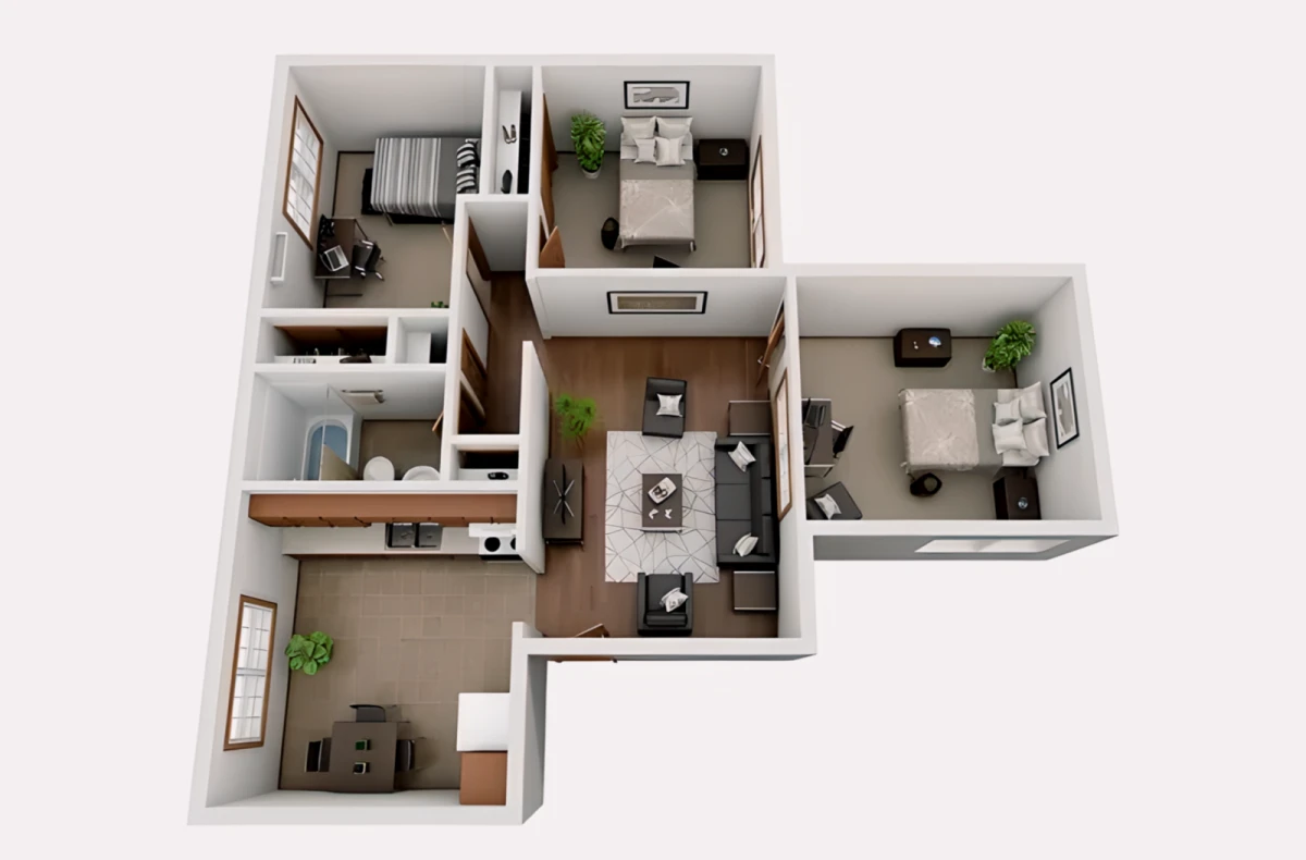 3 Rooms view 1