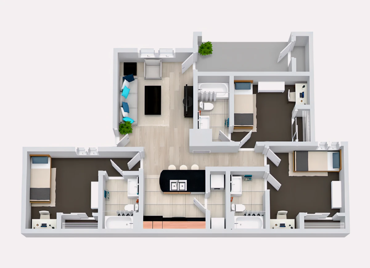 3 Rooms view 2