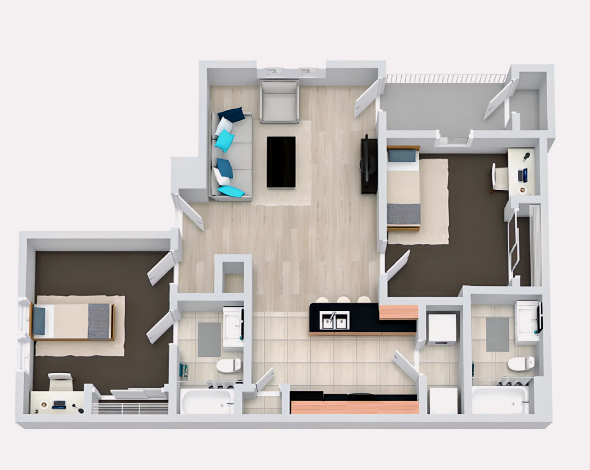 2 Rooms view 1