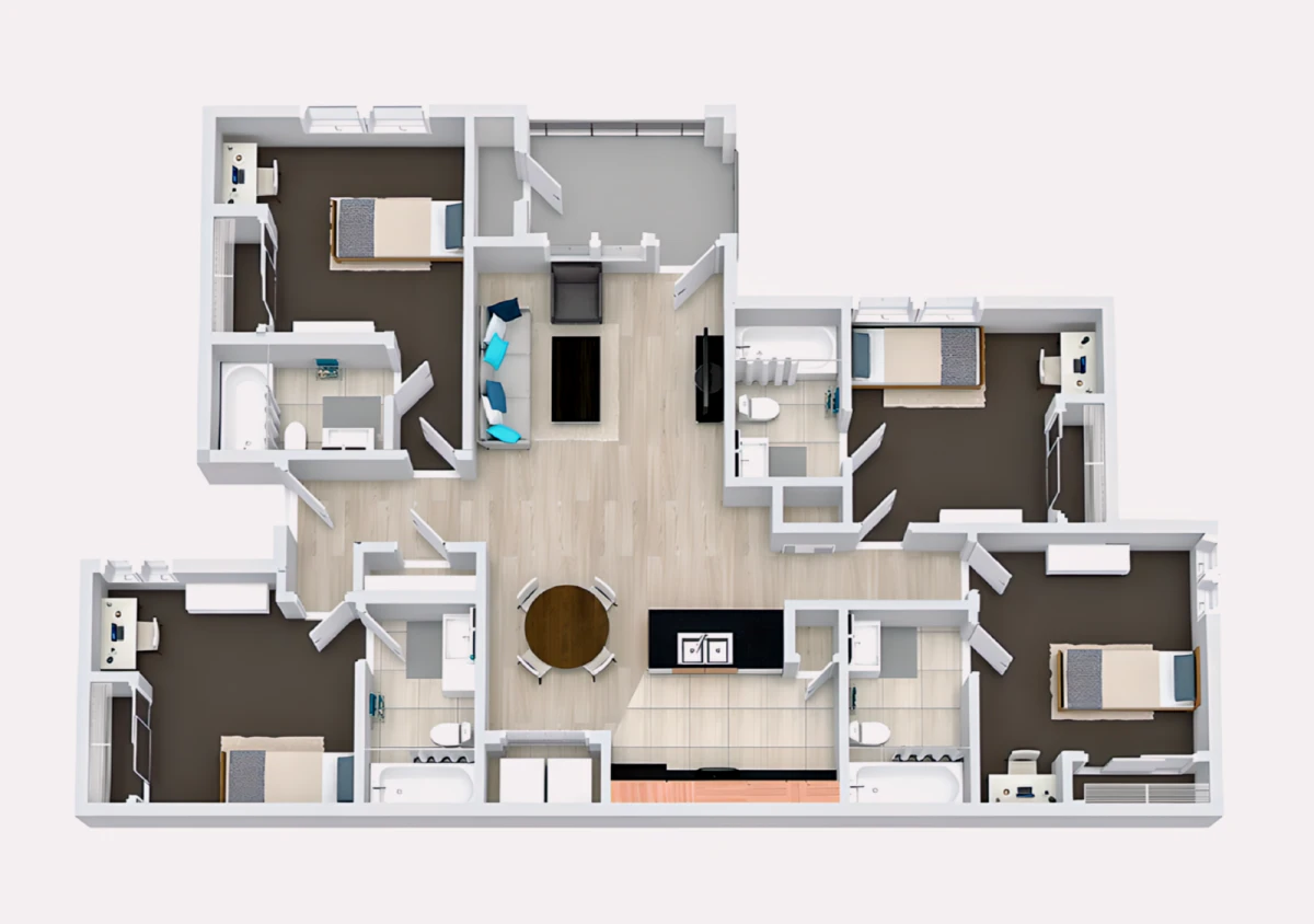 4 Rooms view 1