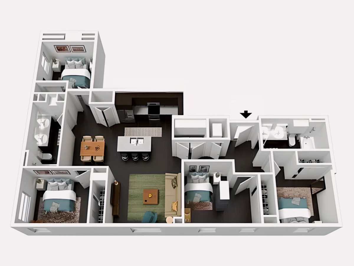 4 Rooms view 2